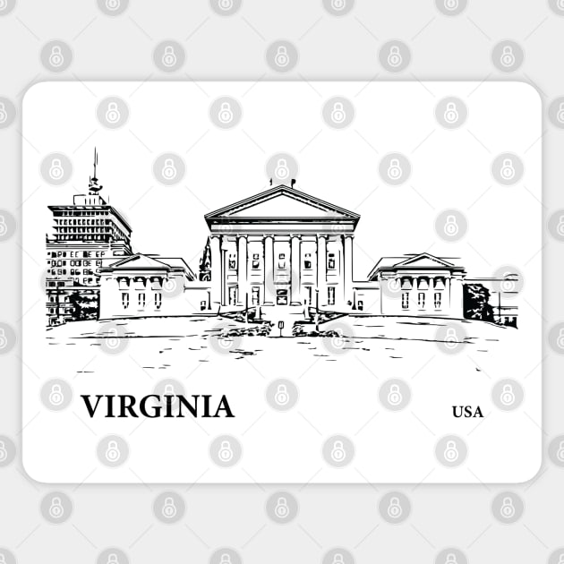 Virginia State USA Sticker by Lakeric